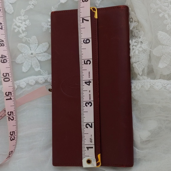 Cartier Kisslock Tri-fold Bordeaux Long Leather Wallet - Picture 10 of 17
